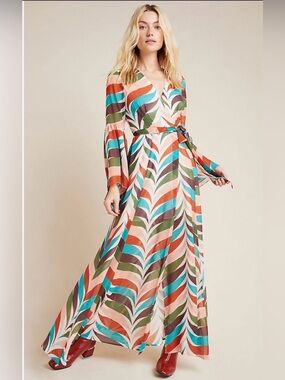 ANTHROPOLOGIE HITCH Multicolor Wrap Dress! NEW WITH TAGS. PERFECT for FALL!